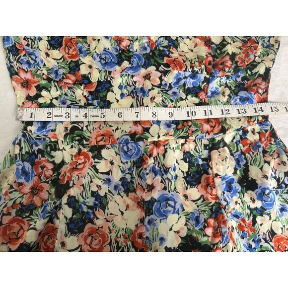 ASOS Design Cupped Satin Tea Romper in Floral Print Size 10 - Picture 14 of 15